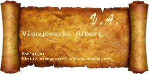 Visnyovszki Albert névjegykártya