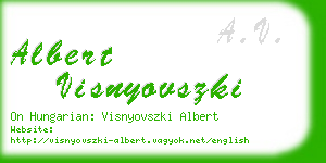 albert visnyovszki business card